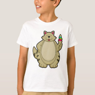 Camiseta Gato con helado Waffle