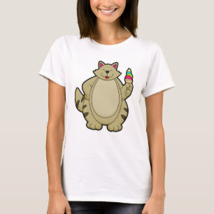 Camiseta Gato con helado Waffle