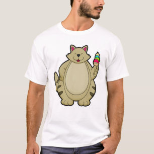 Camiseta Gato con helado Waffle