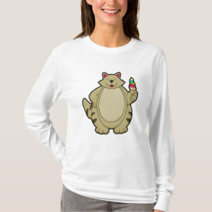 Camiseta Gato con helado Waffle