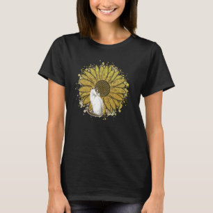 Camiseta Gato con hermosas hojas de girasol Ama a Gato Gato