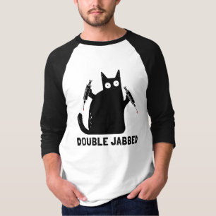 Camiseta Gato Con Jeringas, Doble Piscina, Totalmente Vacun