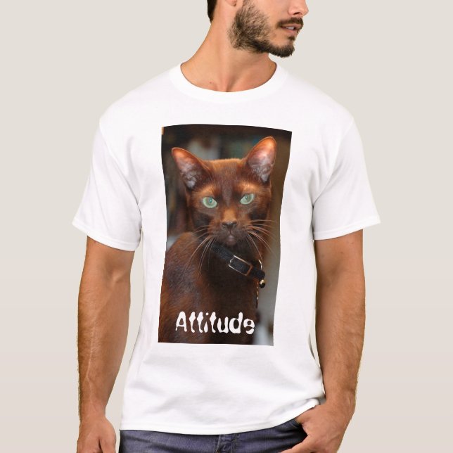 Camiseta Gato con la actitud T (Anverso)