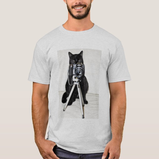 Camiseta Gato con la cámara (Anverso)
