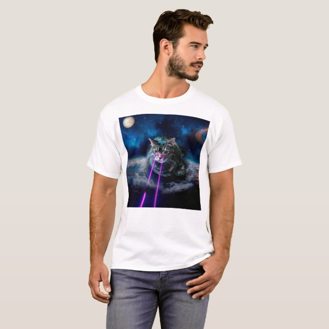 Camiseta Gato con láseres de ojos (Anverso completo)