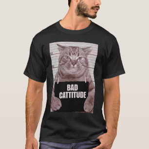 Camiseta Gato con mala actitud Foto policial de gato