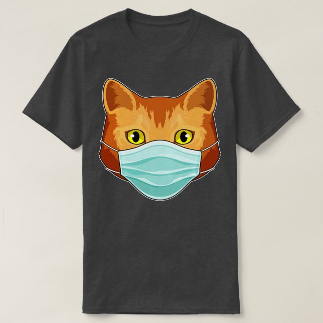 Camiseta Gato con máscara facial (Diseño del anverso)