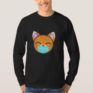 Camiseta Gato con máscara facial, Mascota de amantes de gat
