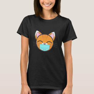 Camiseta Gato con máscara facial, Mascota de amantes de gat