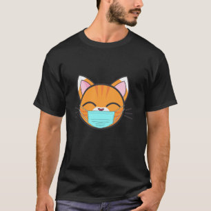 Camiseta Gato con máscara facial, Mascota de amantes de gat