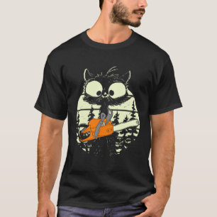 Camiseta Gato Con Motosierra Lumberano Maderero Gato Adorab
