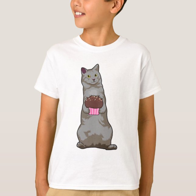 Camiseta Gato con Muffin (Anverso)