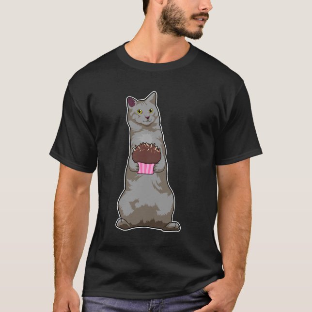 Camiseta Gato con Muffin (Anverso)