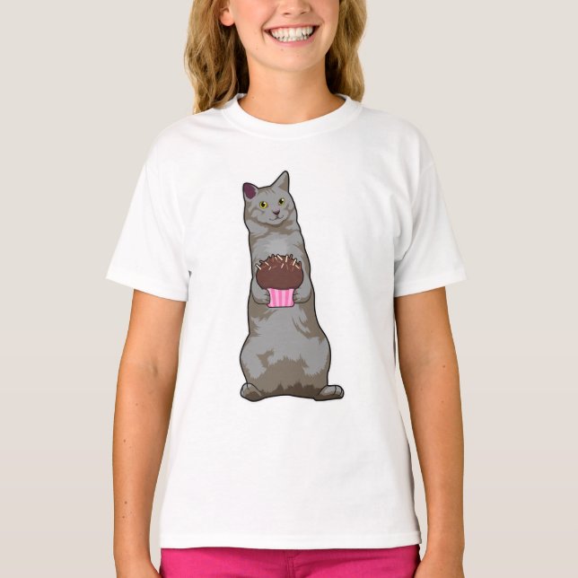 Camiseta Gato con Muffin (Anverso)