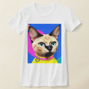 Camiseta Gato Con Ojos Destacados
