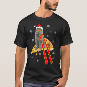Camiseta Gato Con Ojos Láser Gato De Pizza Divertido Navida