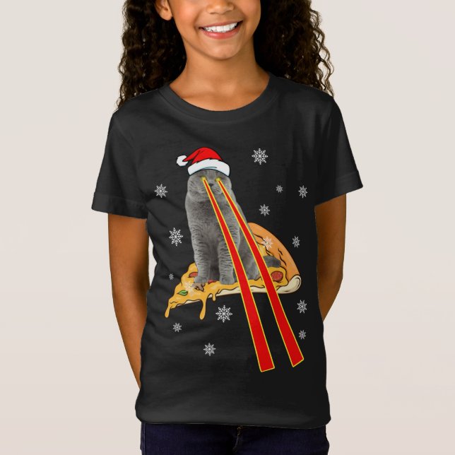Camiseta Gato Con Ojos Láser Navidades Graciosos De Gato Pi (Anverso)
