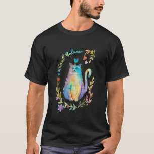 Camiseta Gato con pájaro en la cabeza, armonía animal, equi