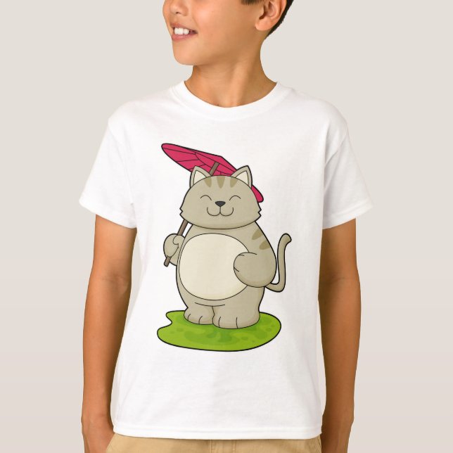 Camiseta Gato con paraguas (Anverso)