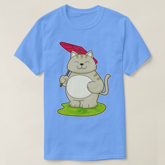 Camiseta Gato con paraguas (Diseño del anverso)