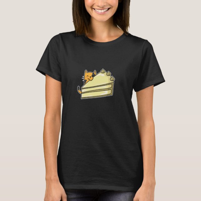Camiseta Gato con pastel de cumpleaños (Anverso)