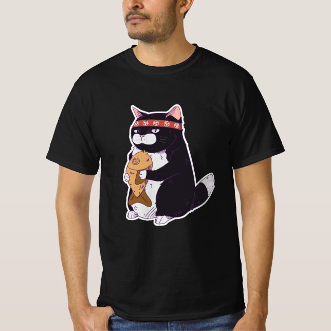 Camiseta Gato con pastel de Taiyaki (Anverso)