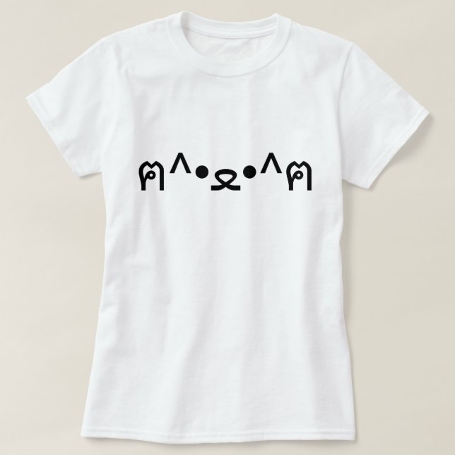 Camiseta Gato con patas ฅ^・・E^ฅ Kaomoji Japonés (Diseño del anverso)