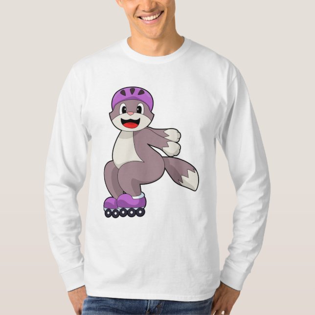 Camiseta Gato con patines de rodillos (Anverso)