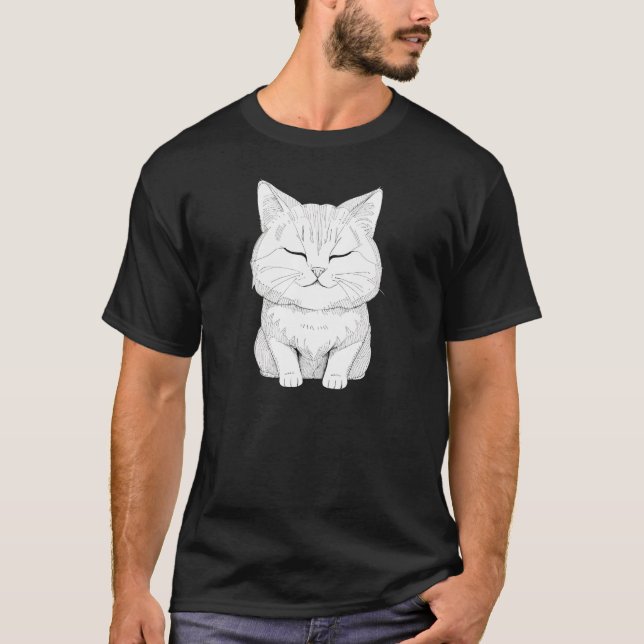 Camiseta Gato con patrones atractivos - Relajado Kitten TSQ (Anverso)