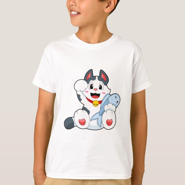 Camiseta Gato con peces (Anverso)