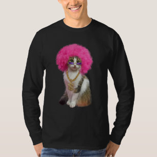 Camiseta Gato Con Peluca