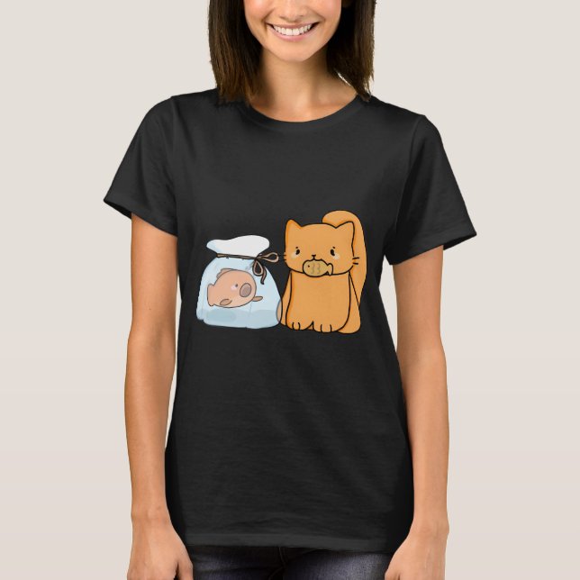 Camiseta Gato con Pescado (Anverso)