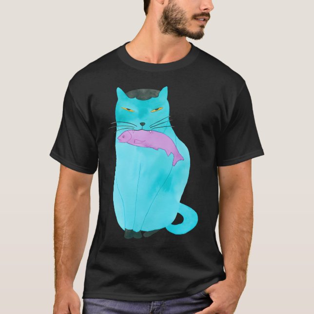 Camiseta Gato con Pescado (Anverso)