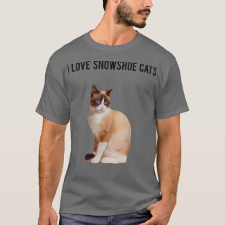 Camiseta Gato con raqueta de nieve y amo los gatos con raqu