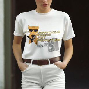 Camiseta Gato con registros de arañazos de guitarra no mueb