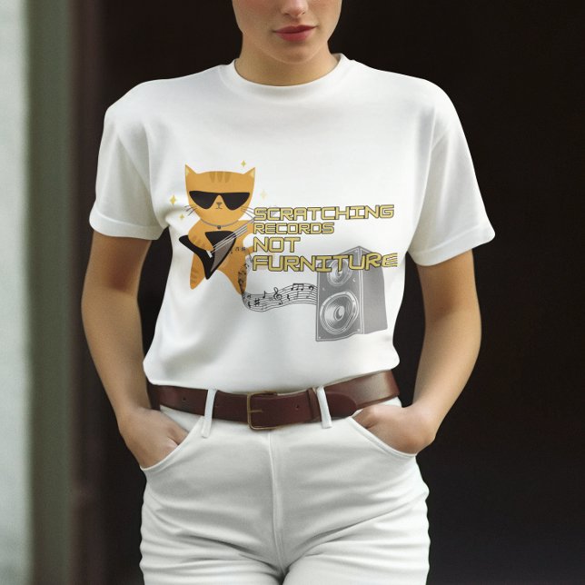 Camiseta Gato con registros de arañazos de guitarra no mueb (Subido por el creador)