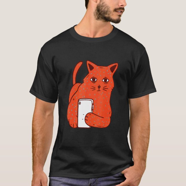 Camiseta Gato Con Teléfono (Anverso)