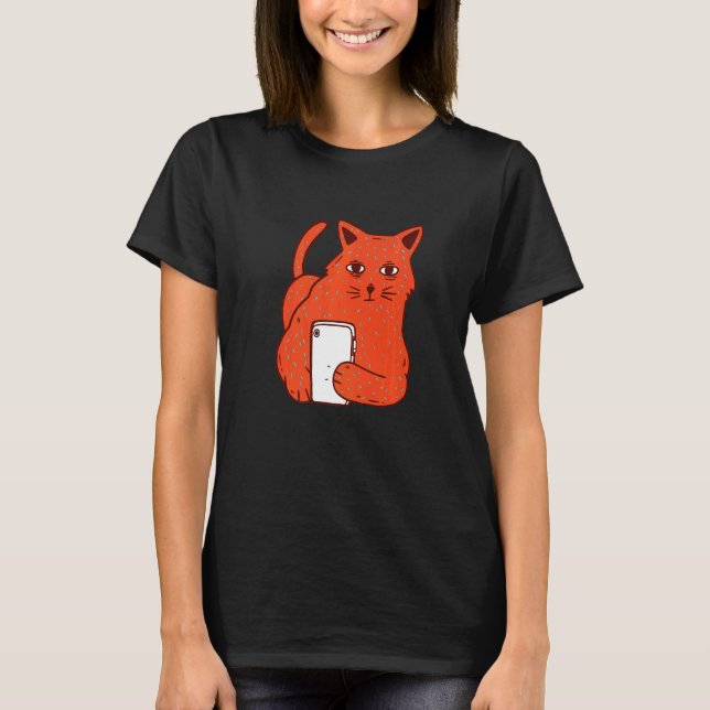 Camiseta Gato Con Teléfono (Anverso)