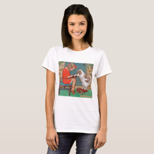 Camiseta Gato con una Chica, Jessie Willcox Smith