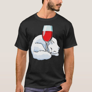 Camiseta Gato Con Vidrio Rojo