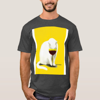 Camiseta Gato con vino