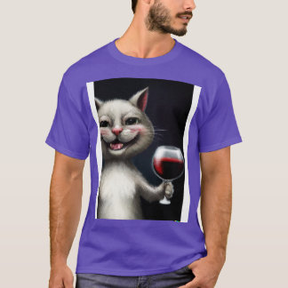 Camiseta Gato con vino 1
