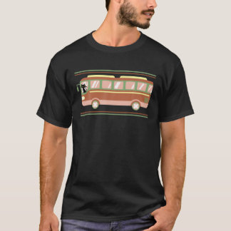 Camiseta Gato conduciendo un bus - estilo retro