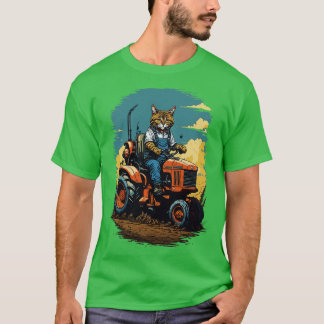 Camiseta Gato conduciendo un tractor