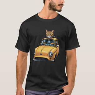Camiseta Gato Conductor de Coche en Taxi Amarillo Gráfico D