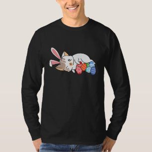 Camiseta Gato conejo Día de Pascua Cute Kitten Huevo Caza N