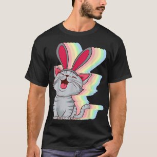 Camiseta Gato conejo orejas Día de Pascua Mascota Gatito Lo