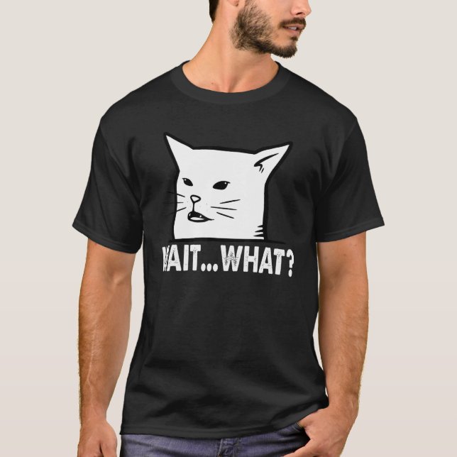 Camiseta Gato confuso - Esperar qué (Anverso)