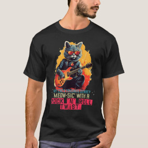 Camiseta Gato Cool Rock'n para Niños y Niñas