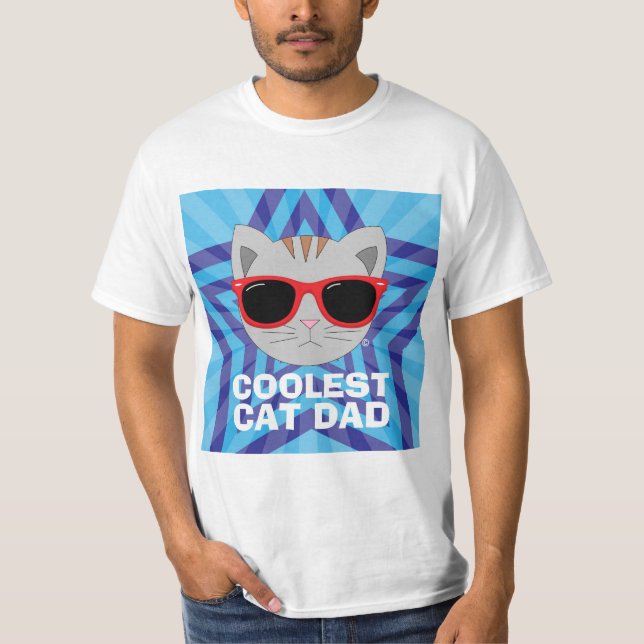 Camiseta Gato COOLEST CAT DAD GALLETAS de sol (Anverso)